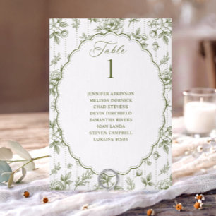 Gráfico de Asientos de Boda Floral Oliva Antiguo