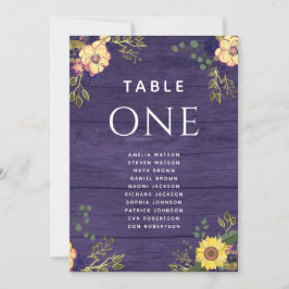Gráfico de Asientos de Boda Floral Rústico Morado