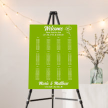 Gráfico de Asientos de Boda Floral Verde Clásico C