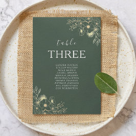 Gráfico de Asientos de Boda Floral Verde Oliva