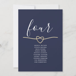 Gráfico de Asientos de Boda Minimalista Azul Marin