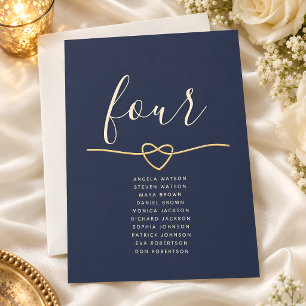 Gráfico de Asientos de Boda Minimalista Azul Marin