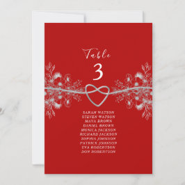 Gráfico de Asientos de Boda Rojo Elegante