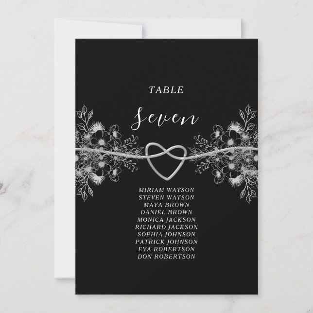 Gráfico de Asientos de Boda Rojo y Negro (Anverso)
