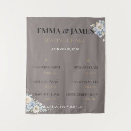 Gráfico de Asientos de Boda | Tapiz Floral Elegant
