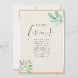 Gráfico de Asientos de Boda Verde Dorado