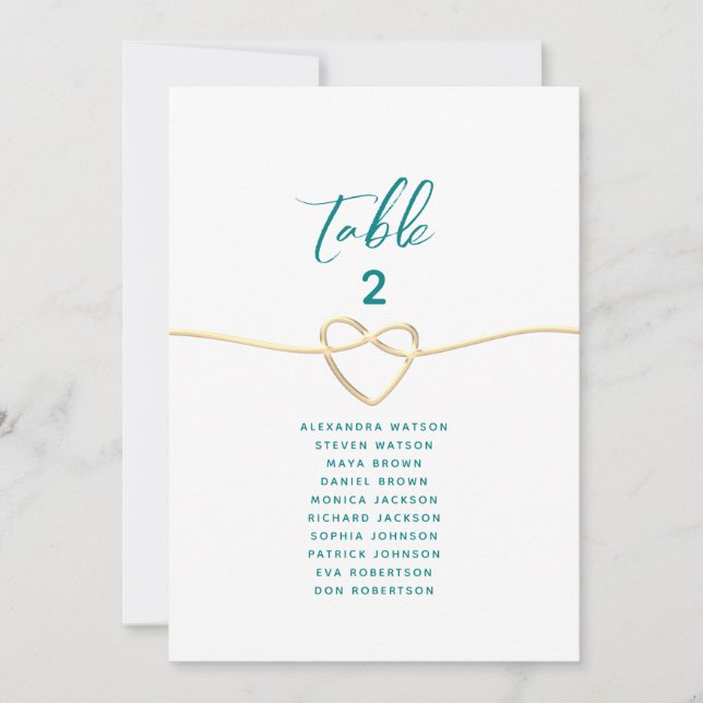 Gráfico de Asientos de Boda Verde y Dorado (Anverso)