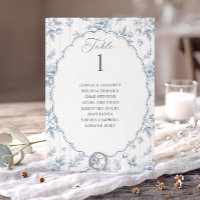 Gráfico de Asientos de Boda Vintage Floral Azul Po