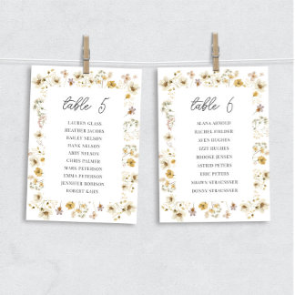 Gráfico de asientos de mesa de Boda de flores silv