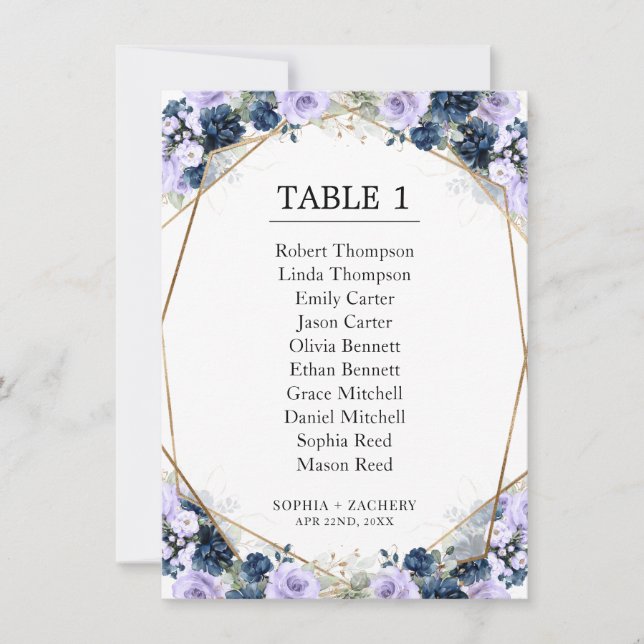 Gráfico de Asientos de Mesa de Boda Geométrico Mod (Anverso)