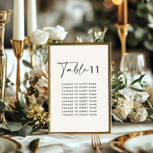 Gráfico de asientos de mesa de boda moderna elegan