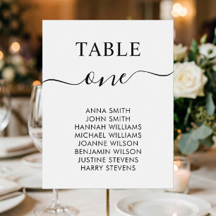 Gráfico de Asientos de Número de Mesa de Boda Simp