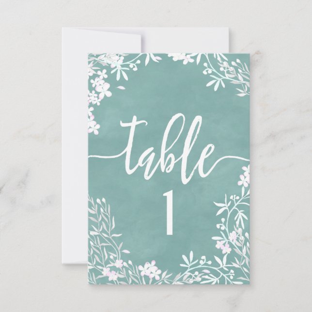 Gráfico de Asientos de Número de Mesa Floral Blanc (Anverso)