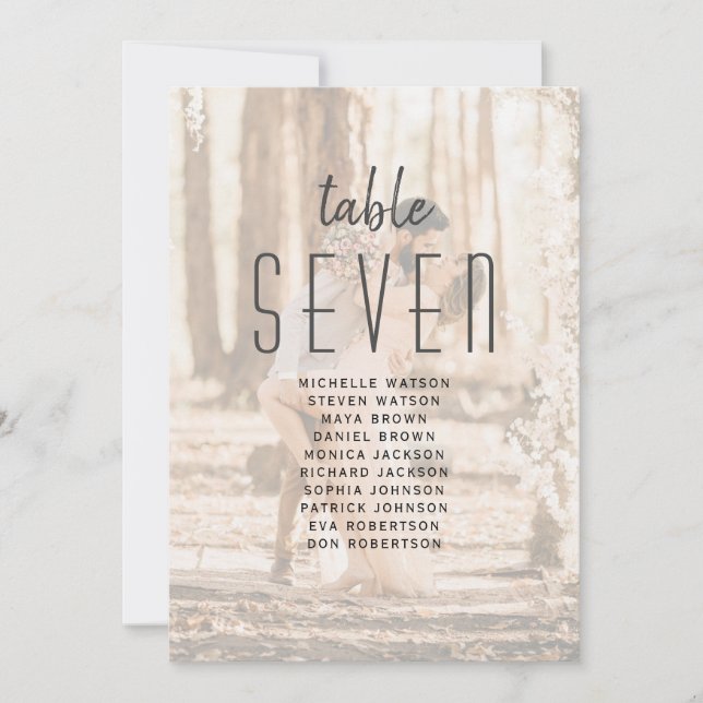 Gráfico de asientos fotográficos de Boda minimalis (Anverso)