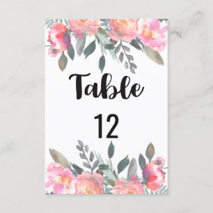 Gráfico de Asientos Número de Mesa de Boda Floral 