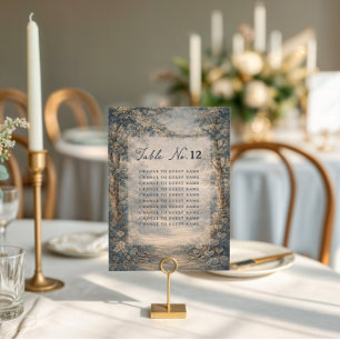 Gráfico de asientos para boda con Tapiz Azul Toile