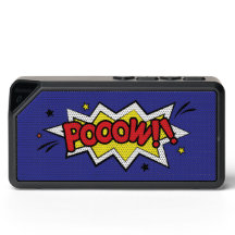 Gráfico de dibujos animados "Pooow" en altavoz Blu