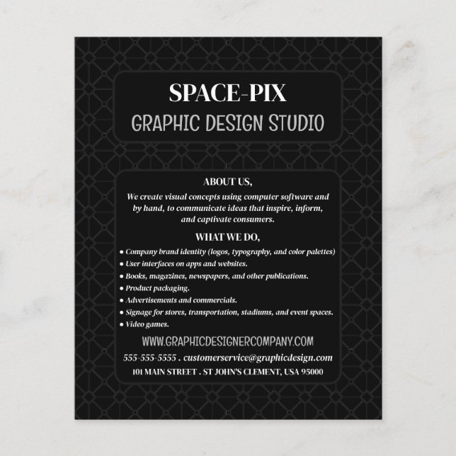 Gráfico de malla, publicidad del diseñador gráfico (Frente)