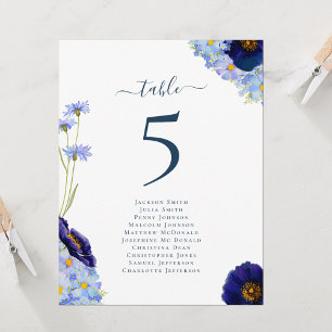 Gráfico de Número de Mesa de Boda Floral Boho