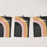 Gráfico de números de tabla oscura del arco iris 7<br><div class="desc">Este moderno gráfico retro de los años 70 con el número de la mesa oscura del arcoiris es perfecto para tu naranja vintage, oro rosa y recepción de bodas rosa. Diseñado con elementos de un arco boho clásico y colorido y rayas minimalistas gruesas. El diseño tiene un toque de playa...</div>