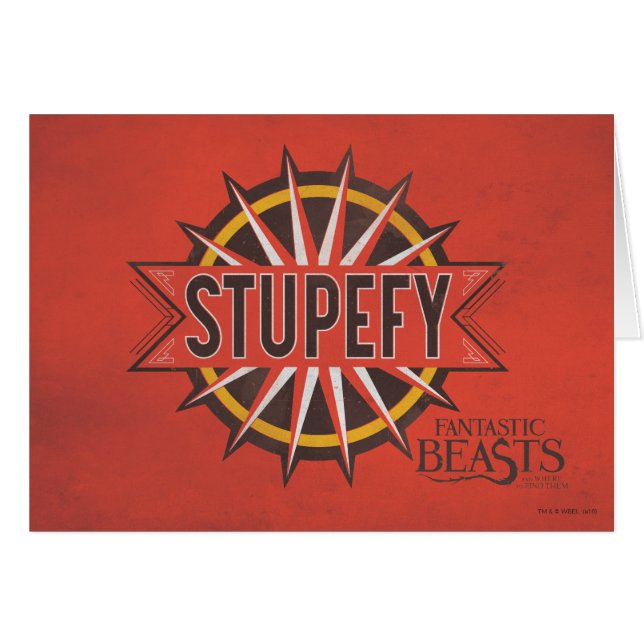 Gráfico de ortografía rojo y dorado Stupefy Spell (Anverso (Horizontal))
