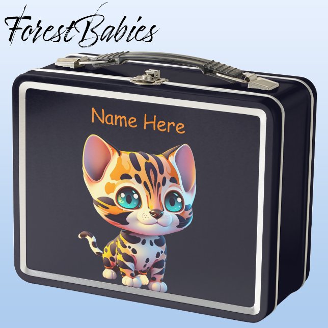 Gráfico de Personalizado de Safari de la jungla de (Tiger, Black ForestBabies Lunch Box)