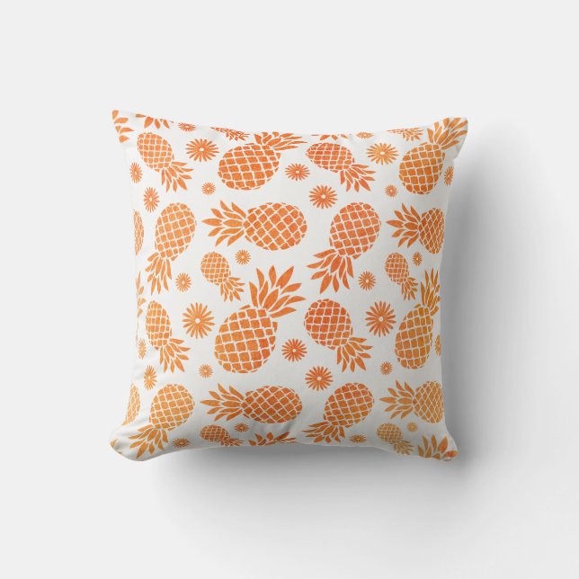 Gráfico de piña con flores almohada tropical (Anverso)