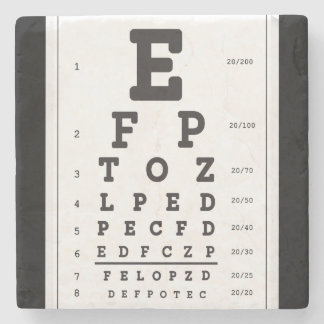Gráfico de Snellen en posavasos de piedra de mármo