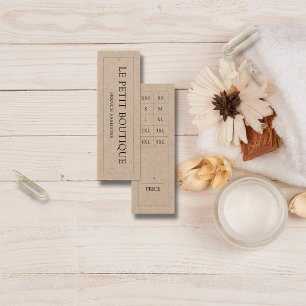 Gráfico de tamaño de ropa simple Kraft Swing Price