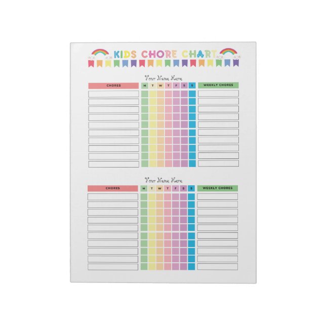 Gráfico de Tareas Cuaderno Personalizable para 2 N (Lado Izquierdo)