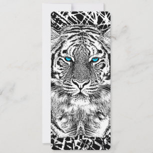 Gráfico De Tigres De Ojos Azules Negros Y Blancos