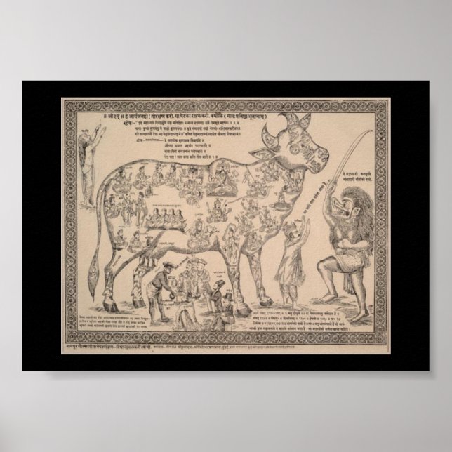 Gráfico de vacas hindúes divinas - Arte de cosecha (Frente)