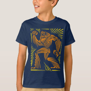 Gráfico del grabar en madera de Bigfoot - camiseta