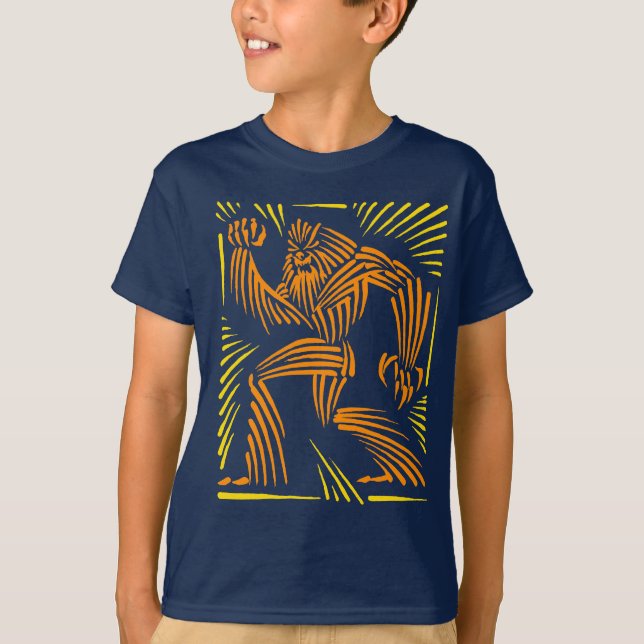 Gráfico del grabar en madera de Bigfoot - camiseta (Anverso)