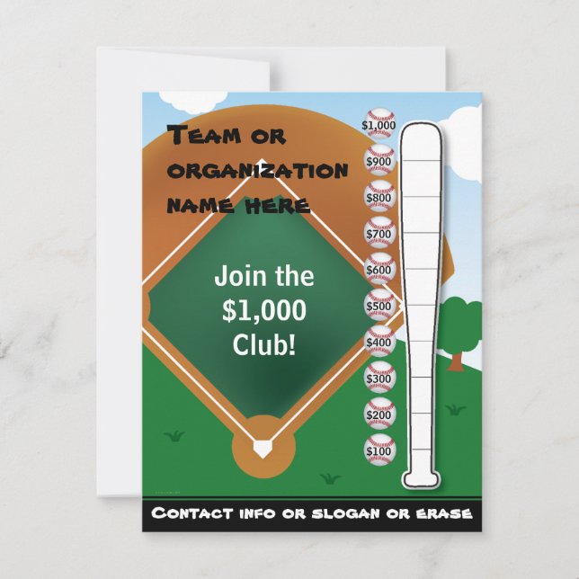 Gráfico e invitación de la barba de béisbol (Anverso)