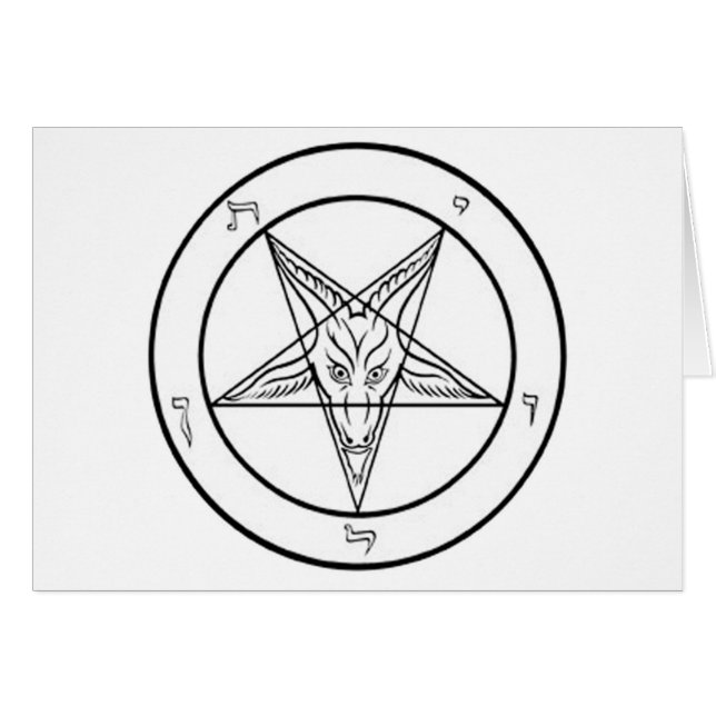 GRÁFICO encerrado del baphomet blanco (Anverso (Horizontal))