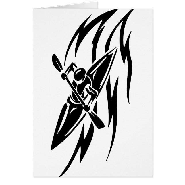 Gráfico extremo Kayaking del deporte en negro y (Frente)