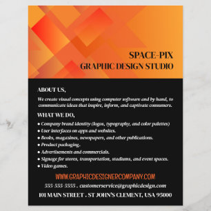 Gráfico naranja, publicidad del diseñador gráfico