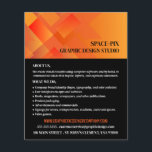 Gráfico naranja, publicidad del diseñador gráfico<br><div class="desc">Gráfico naranja,  Diseñador Gráfico Anunciando Volantes Por La Tienda De Tarjetas De Negocios.</div>