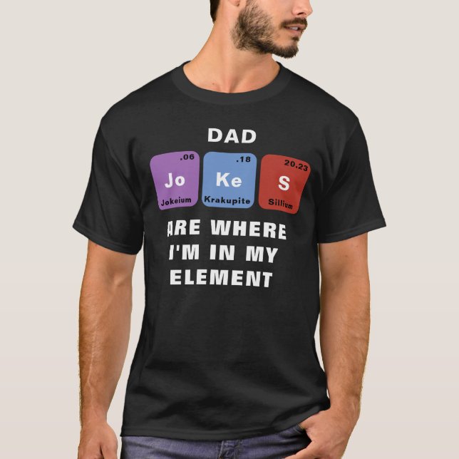 "Gráfico periódico" papá Chiste graciosa camiseta (Anverso)