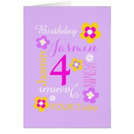 Gráfico personalizado de flores para cuarto cumple