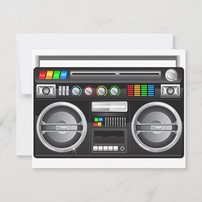 gráfico retro boombox ghetto blaster (Anverso)