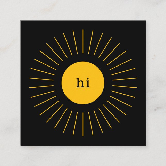 Gráfico Sol Hola  |  Tarjetas de Presentación para (Anverso)