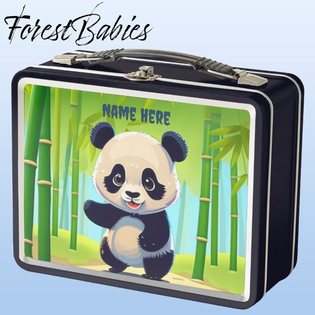 Gráfico único de Personalizado de animales para be (🐼 Panda, Black ForestBabies Lunch Box)