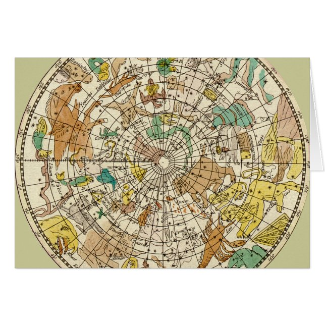 Gráfico y mapa de constelaciones de estrellas del  (Anverso (Horizontal))