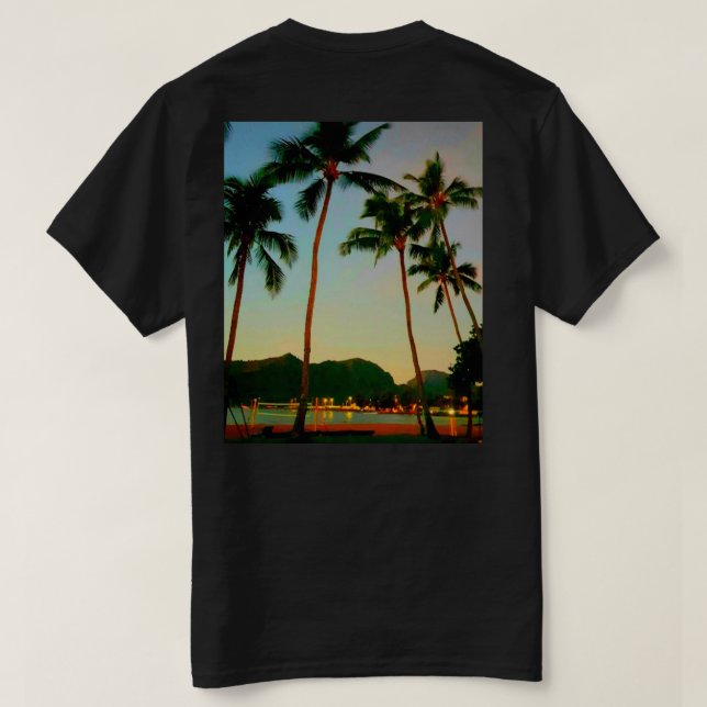 Gráficos de 2 caras de la camiseta hawaiana Sunset (Reverso del diseño)