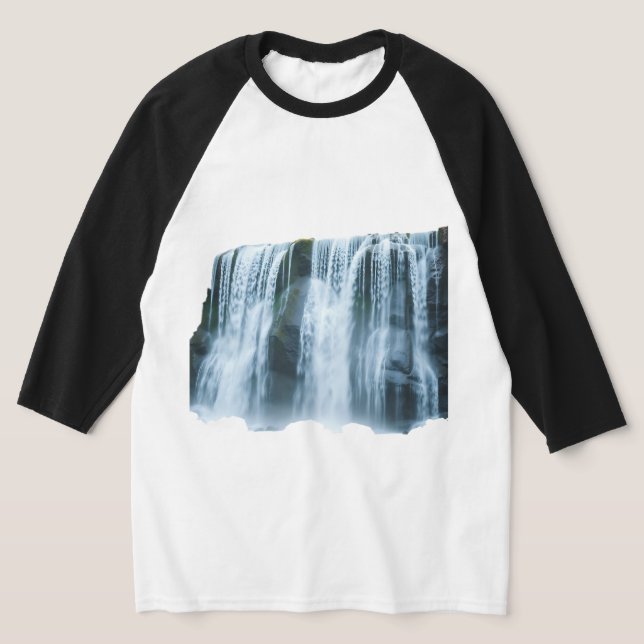 Gráficos de cascada camiseta de 3/4 Sleeve Raglan  (Distribución)