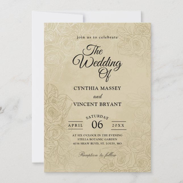 gráficos de invitaciones de bodas occidentales (Anverso)
