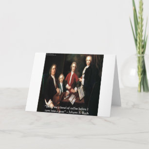 Gráficos de JS Bach y divertidos regalos y tarjeta