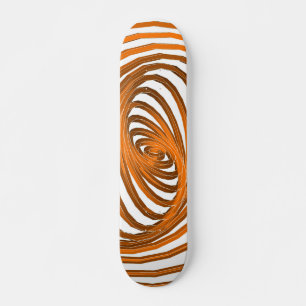 Gráficos en espiral naranja y blanco: monopatín
